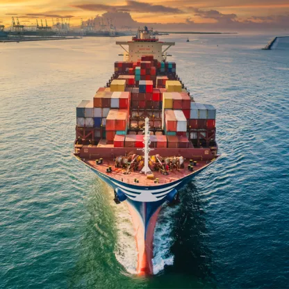 photograph of shipping container in the sea